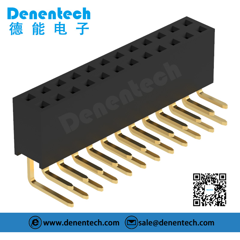 Denentech professional factory 2.00MM female header H6.35MM dual row right angle